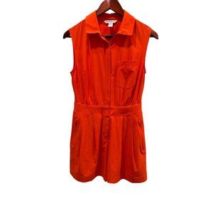 Athleta Sleeveless Zip-Front Brooklyn Romper – Size 4 – Bright Orange